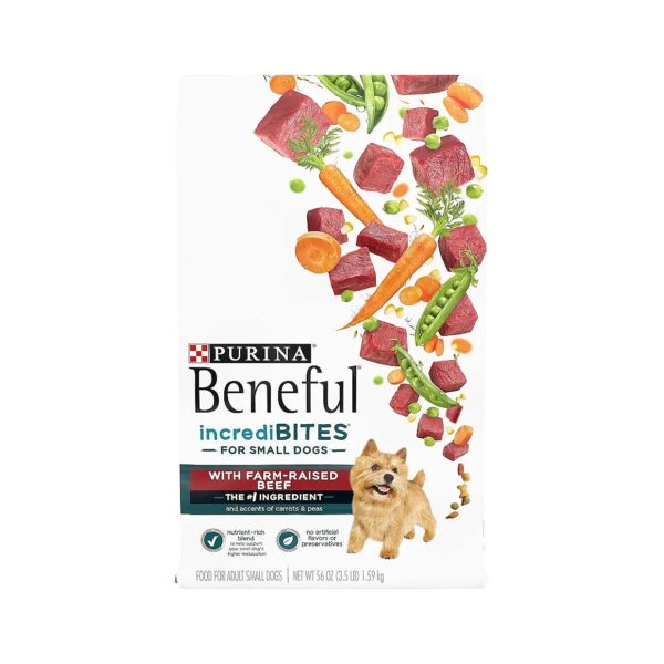 Healthy Small Dog Food with Real Beef and Small Kibble for Small Dogs