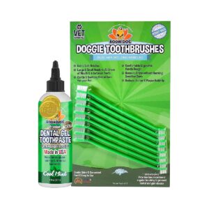 Healthy Teeth and Gums for Pets with Neem-Free Dental Gel and Long Toothbrush Bundle