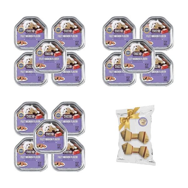 Healthy Wet Dog Food 15 Trays Small Breed Adult Filet Mignon Flavor