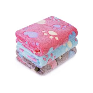 Heart Pattern Dog Blankets for Small Medium Large Doggy Kitten 3Pack