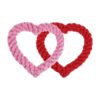 Heart Shaped Cotton Rope Chewing Toys with Fun Pink and Red Colors for Dogs