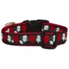 Heart and Flower Patterned Polyester Nylon Medium Size Dog Collar