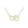 Heart and Paw Print Dog Cat Paw Print Necklace Pet Footprint Jewelry for Women Girls