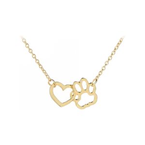 Heart and Paw Print Dog Cat Paw Print Necklace Pet Footprint Jewelry for Women Girls