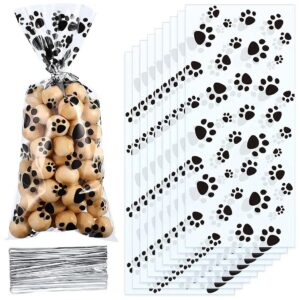 Heat Sealable Paw Print Treat Bags for Pet Parties and Gift Giving