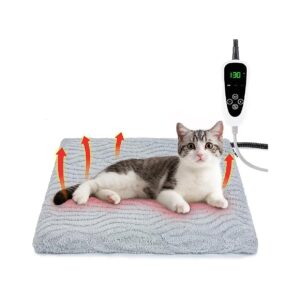 Heated Cat Bed 11 Adjustable Temperature Pet Heating Pad Indoor Small Breeds Cats Dogs