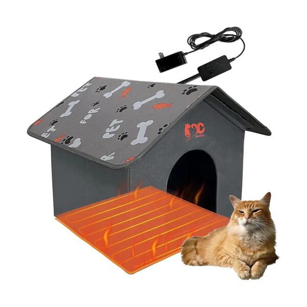 Heated Pet House for Small Dogs and Cats with 3 Adjustable Temperature Modes