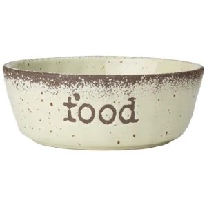 Heavy-Based Stoneware Dog Food Bowl with 4-Cup Capacity for Medium and Large Dogs