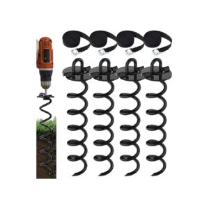 Heavy Duty 4-Piece Anchor Kit for Dog Tie-Out and Tarp Use