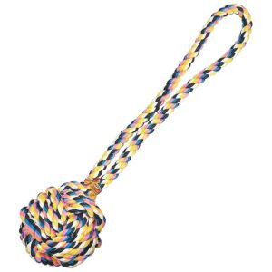 Heavy Duty 75-Inch Knotted Ball Rope Dog Toy, 17-Inch Length,