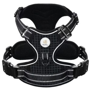 Heavy Duty Adjustable Dog Harness with Reflective Padded Handle for Medium Sized Dogs