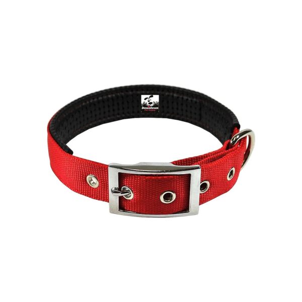 Heavy-Duty Adjustable Red Dog Collar for Large Breeds