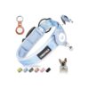 Heavy Duty AirTag Holder Dog Collar with Reflective Strips for Medium Large Dogs Blue