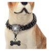 Heavy Duty Black Stainless Steel Cuban Link Chain Dog Collar for Small Medium Large Dogs