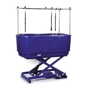 Heavy Duty Blue Polypro Lift Grooming Tub with Modern Design