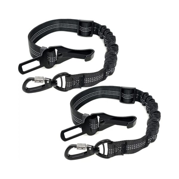 Heavy Duty Car Seat Belts with Latch Bar and Seatbelt Buckle for Medium Large Breed Dogs