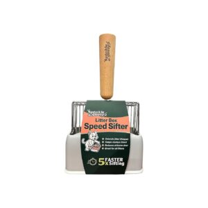 Heavy Duty Cat Litter Scoop with Beech Wood Handle for Efficient and Easy Cleaning