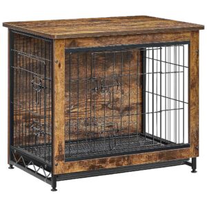 Heavy-Duty Dog Cage with Removable Tray and Double-Door Entry for Small Breed Canines