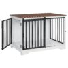 Heavy Duty Dog Crate Furniture with Sliding Barn Door and End Side Table for Pet Families