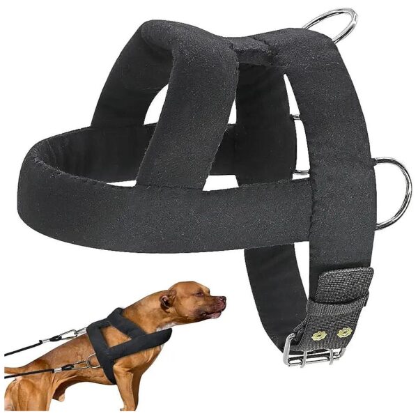 Heavy Duty Dog Harness for Medium Large Dogs with Soft Padded Saddle Design and