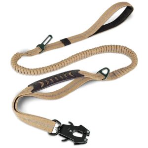 Heavy Duty Dog Leash with Shock Absorbing Bungee and Padded Handles for Large Dogs