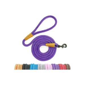 Heavy Duty Dog Leash with Snap Hook Training Lead for Medium Large and Small Dogs Purple