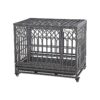 Heavy Duty Dog Playpen with Wheels and Two Locks for Escape Prevention