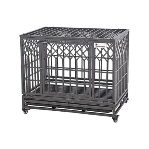 Heavy Duty Dog Playpen with Wheels and Two Locks for Escape Prevention