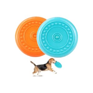 Heavy Duty Durable Dog Flying Disc for Large Medium Small Dogs Soft Rubber Chew Toys