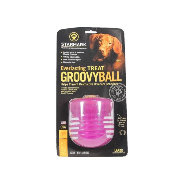 Heavy Duty Everlasting Groovy Ball with USA Treat for Large Breed Dogs