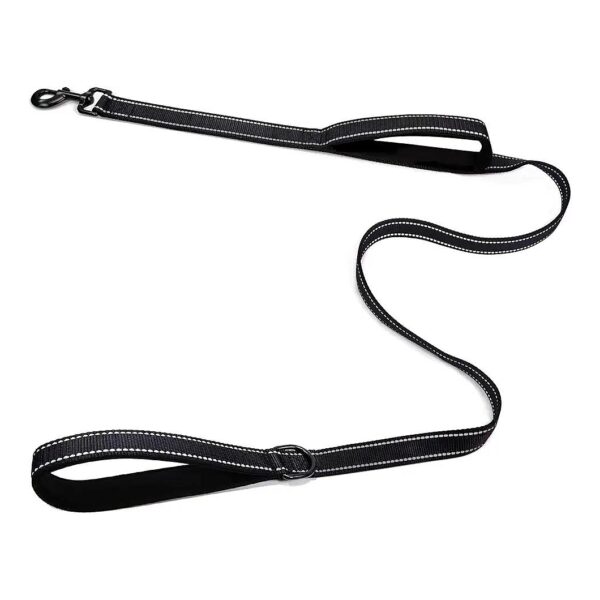 Heavy Duty Five Foot Black Dog Leash for Large and Medium Breeds