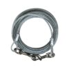 Heavy Duty Galvanized Steel Dog Tie Out Cable 30ft Silver Break Strength 1700lbs