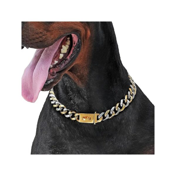 Heavy Duty Gold Plated Dog Chain Collar for Medium and Large Dogs with 316l Materials