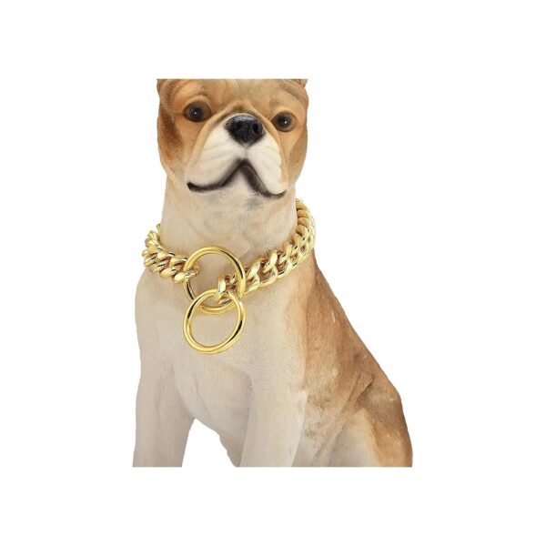 Heavy Duty Gold Stainless Steel Slip Chain Dog Collar for Small Breed Dogs 12-14 Inches