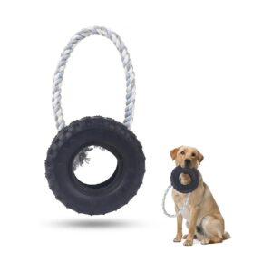 Heavy Duty Indestructible Dog Toys for Aggressive Chewers with Rubber Tire Design