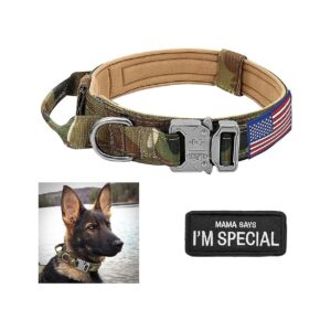 Heavy Duty K9 Dog Collar with Adjustable Size and Comfortable Handle for High-Energy Dogs