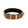 Heavy Duty Leather Dog Collar for Large Dogs - Brown-Tan Color with Unique Design