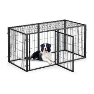 Heavy Duty Metal Dog Crate for Small to Large Dogs with Ventilation and Visibility