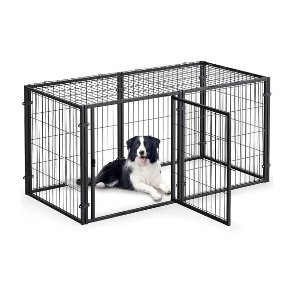 Heavy Duty Metal Dog Crate for Small to Large Dogs with Ventilation and Visibility