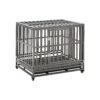 Heavy Duty Metal Dog Crate with Locks and Wheels for Large Dogs Indoor Outdoor