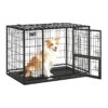 Heavy-Duty Metal Dog Crate with Removable Tray and Double Doors for Medium and Large Dogs