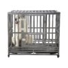 Heavy Duty Metal Dog Kennel Crate for Small to Medium-Sized Dogs with Wheels