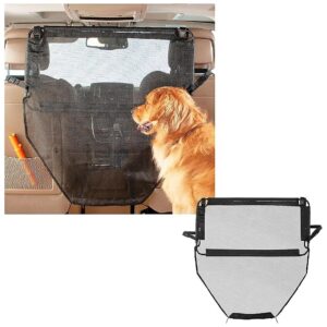 Heavy Duty Metal Frame Car Dog Gate with Full Mesh Panel for Medium and Large Dogs