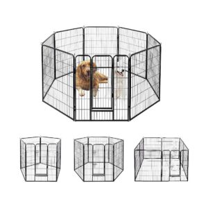 Heavy Duty Metal Pet Playpen with Door for Indoor Outdoor Exercise