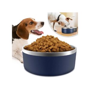 Heavy Duty Non-Slip Stainless Steel Dog Bowls with Rubber Bottom for Large Breeds