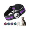 Heavy-Duty Nylon AirTag Dog Collar with Reflective Edges for Medium Large Dogs