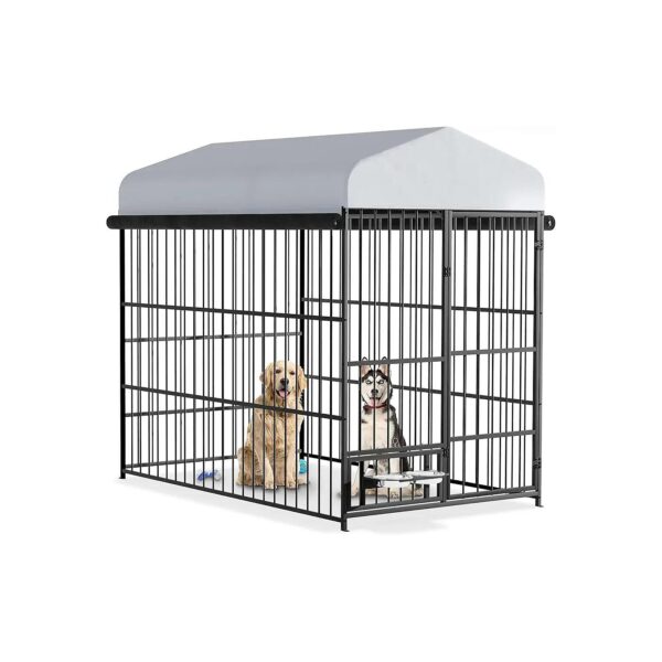 Heavy Duty Outdoor Dog Kennel with Roof for Medium and Large Breeds