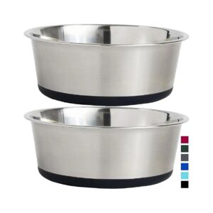 Heavy Duty Pet Bowls for Cats and Dogs with Waterproof Silicone Base and Rust Resistance