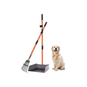 Heavy Duty Pet Pooper Scooper with Extra Large Tray and Rake