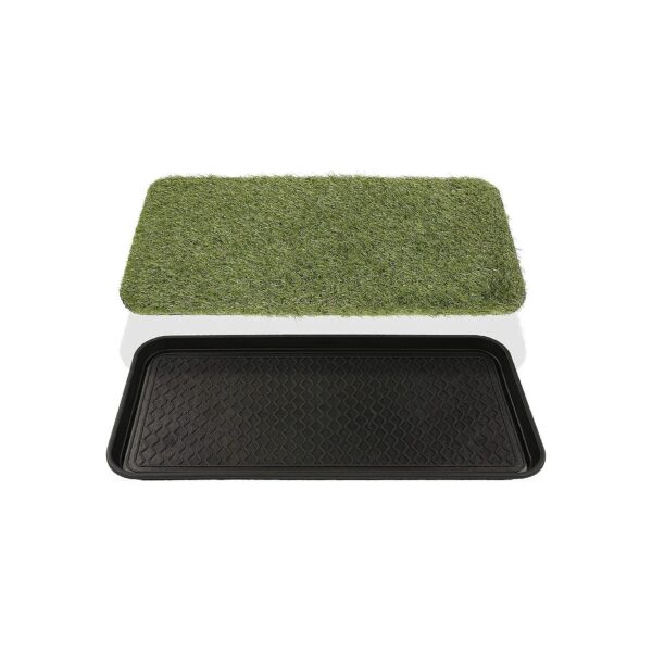 Heavy Duty Pet Potty Training Pee Pad with Tray 15 '' x 30 '', Realistic Artificial Grass